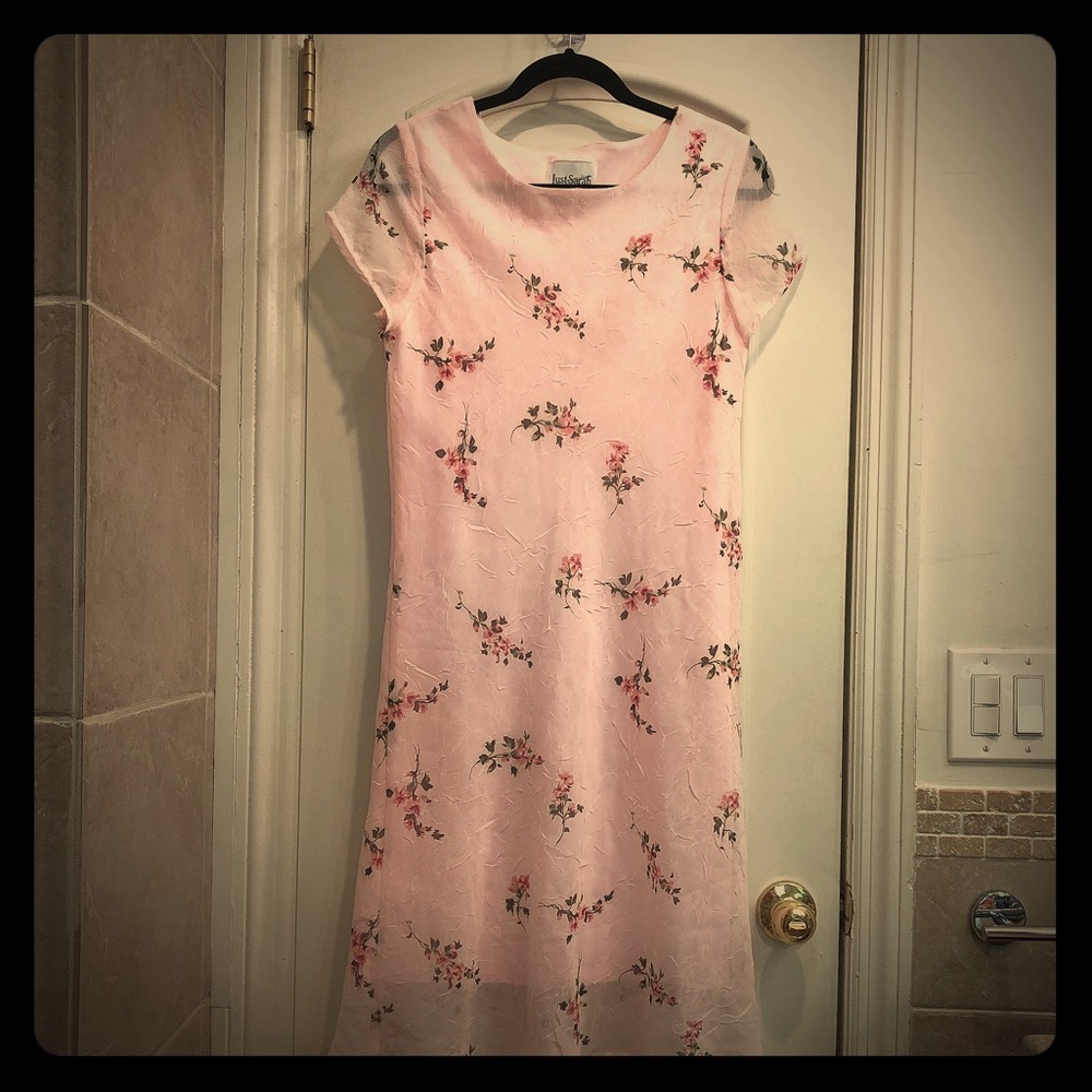 VINTAGE PINK FLORAL DRESS